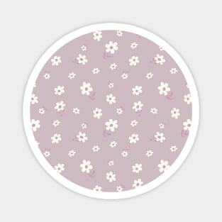 DITSY PRAIRIE VINTAGE RETRO FLORALS AND FLOWERS LILAC MAUVE WHITE GREEN Magnet